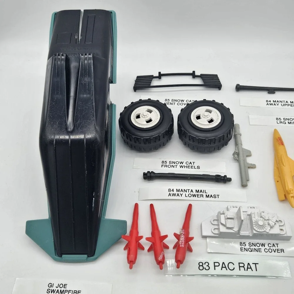 Vintage G.I. Joe Part Lot Swampfire Snow Cat Manta Mail AWE Striker PAC/RAT